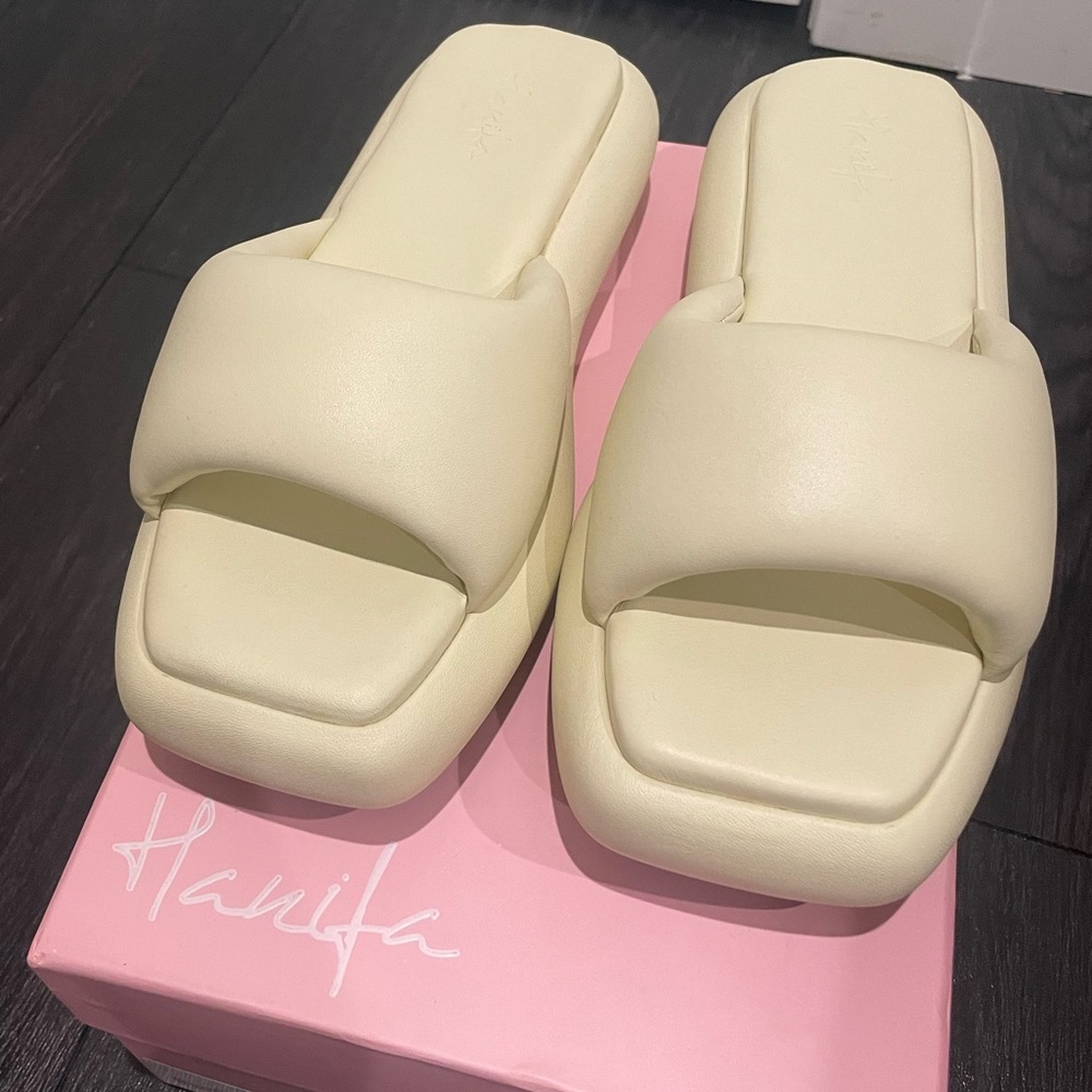 Hanifa Zoe Padded Slides - Bone - 39